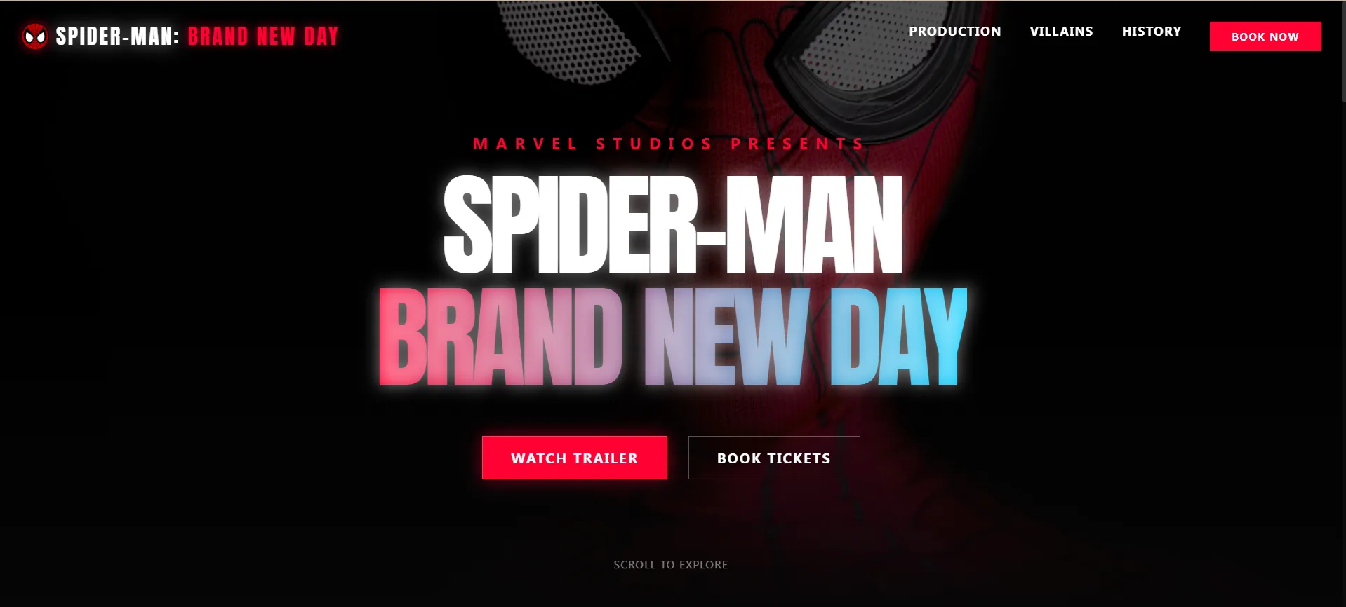 SpiderByMan — Cinematic Landing Page - Web Development Project